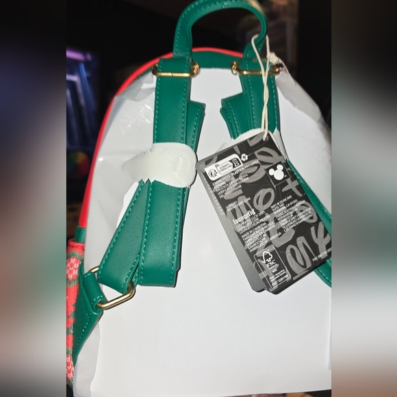 Brand New! Loungefly Disney Stitch Holiday Sweater Mini Backpack - Picture 5 of 7